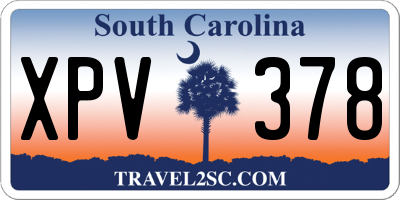 SC license plate XPV378