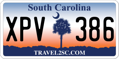 SC license plate XPV386