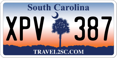 SC license plate XPV387