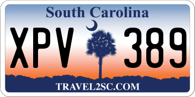 SC license plate XPV389