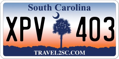 SC license plate XPV403
