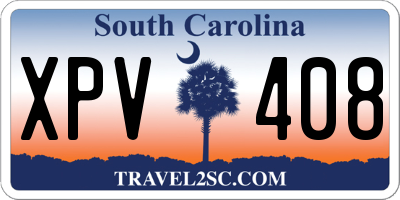 SC license plate XPV408