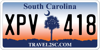 SC license plate XPV418
