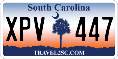 SC license plate XPV447
