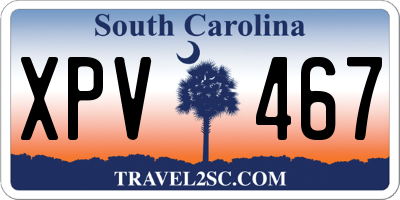 SC license plate XPV467