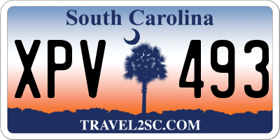 SC license plate XPV493