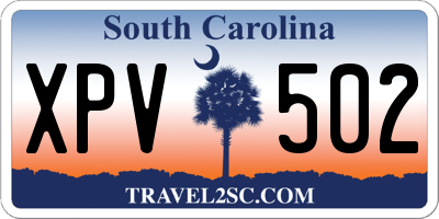 SC license plate XPV502