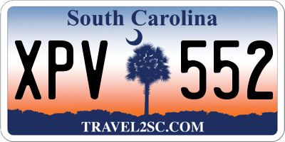 SC license plate XPV552