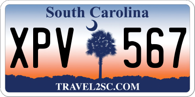 SC license plate XPV567