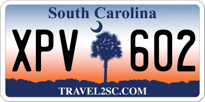 SC license plate XPV602