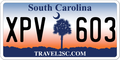 SC license plate XPV603