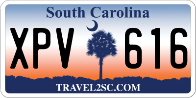 SC license plate XPV616