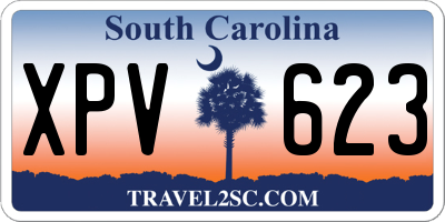 SC license plate XPV623