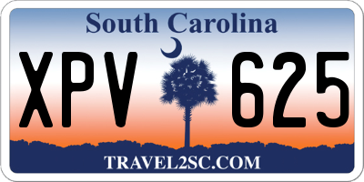 SC license plate XPV625