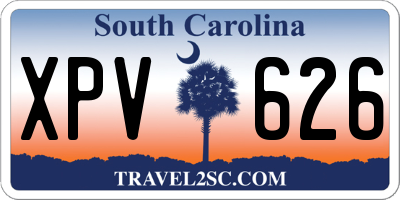 SC license plate XPV626
