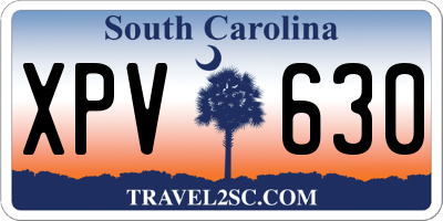 SC license plate XPV630