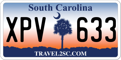 SC license plate XPV633