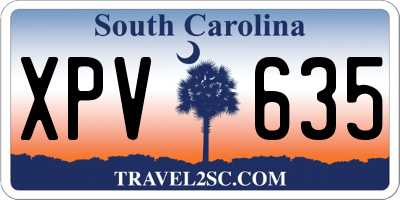 SC license plate XPV635