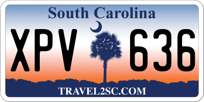 SC license plate XPV636