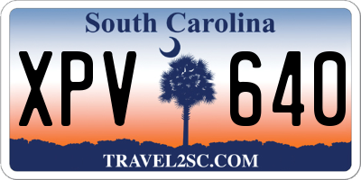 SC license plate XPV640