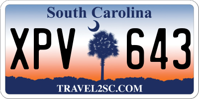 SC license plate XPV643