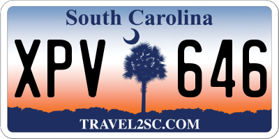 SC license plate XPV646