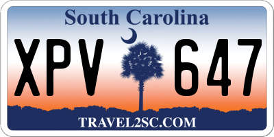 SC license plate XPV647