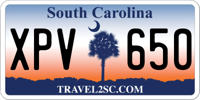 SC license plate XPV650