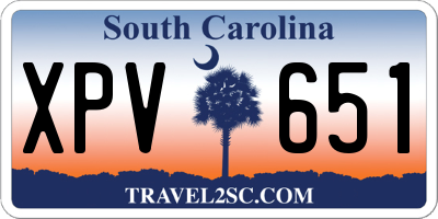 SC license plate XPV651