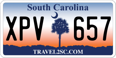 SC license plate XPV657