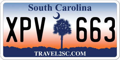 SC license plate XPV663