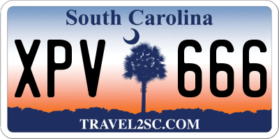 SC license plate XPV666