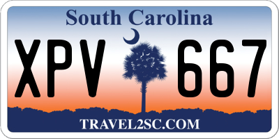 SC license plate XPV667