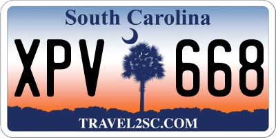 SC license plate XPV668