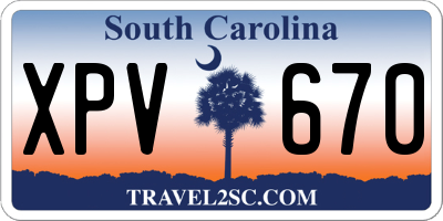 SC license plate XPV670