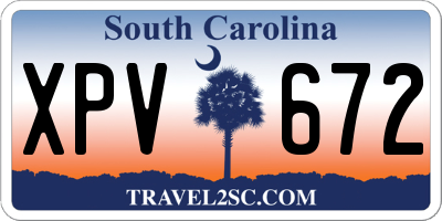 SC license plate XPV672
