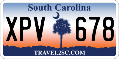 SC license plate XPV678