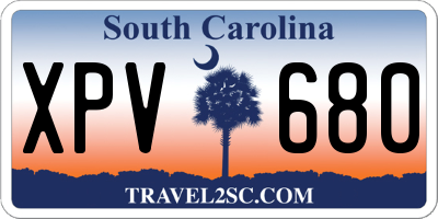 SC license plate XPV680