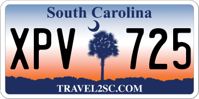 SC license plate XPV725