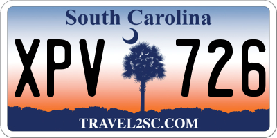 SC license plate XPV726