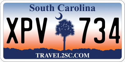 SC license plate XPV734