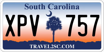 SC license plate XPV757