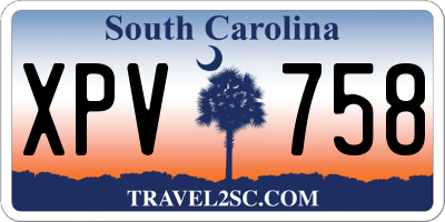 SC license plate XPV758