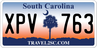 SC license plate XPV763