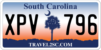 SC license plate XPV796