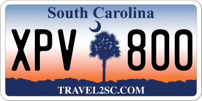 SC license plate XPV800