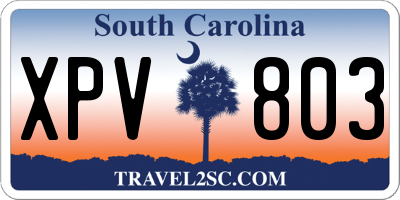 SC license plate XPV803
