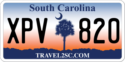 SC license plate XPV820