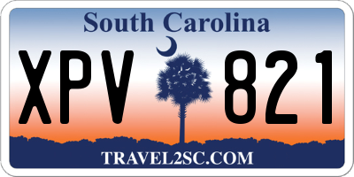 SC license plate XPV821