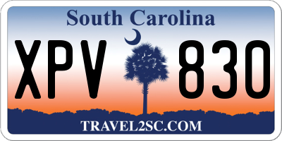 SC license plate XPV830